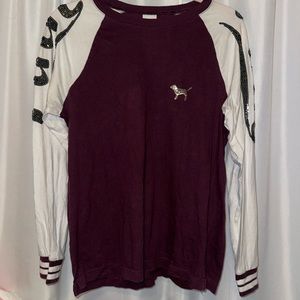 VS Pink burgundy longsleeve